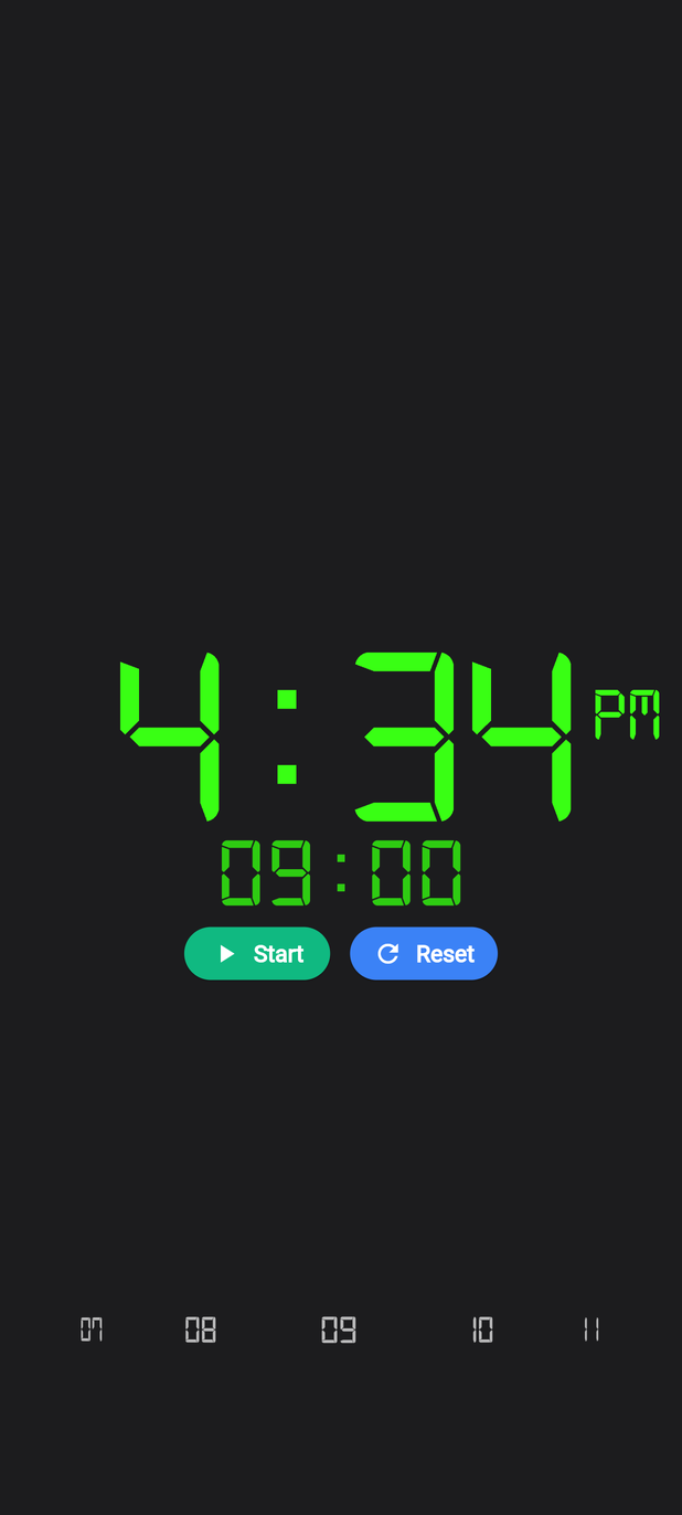 Boost idle, with the minute wheel along the bottom of the screen ready to set a duration.