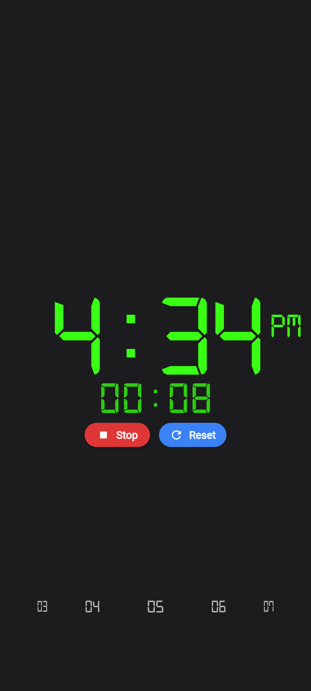 Boost in stopwatch mode, counting upward from zero.