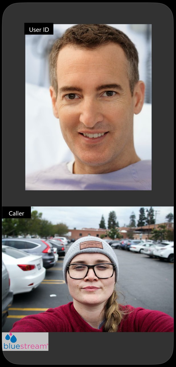 A connected JourneyPX video call showing both participants.